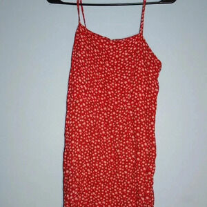 Aeropostale Red Floral Print Spaghetti Strap Dress